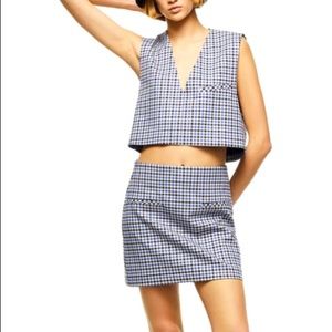 Zara Plaid crop top and mini skirt set